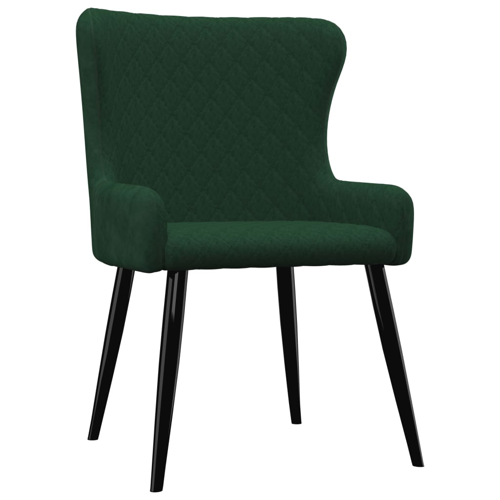 Set de 6 scaune de bucatarie, vidaXL, Verde, 60 x 55 x 84cm, Catifea