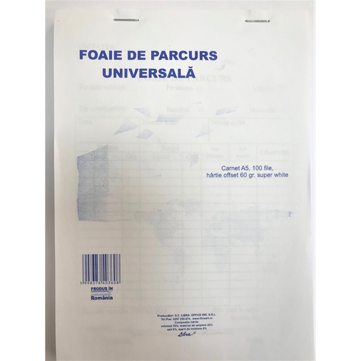 Univerzális útiterv A5-ös notebook 100 oldal