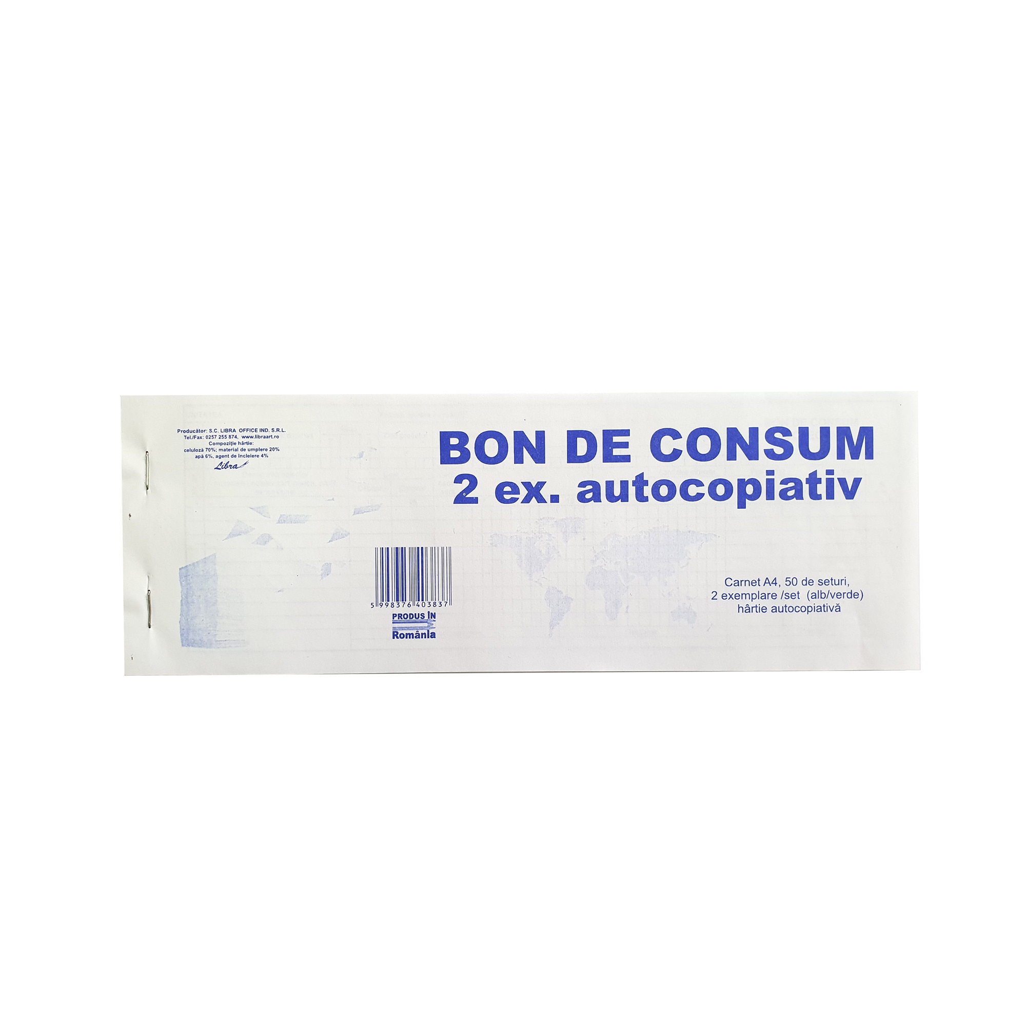 Bon de consum autocopiativ 2 exemplare carnet 50 set, 100 file