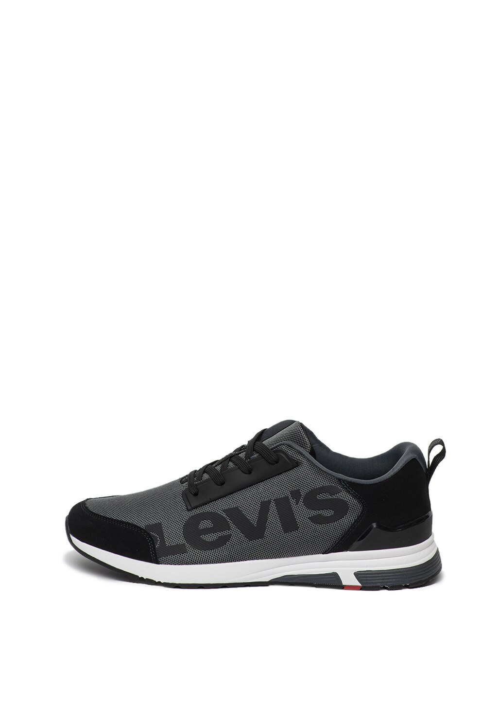 arithmetic Paving acceleration Levi's, Pantofi sport de plasa, cu garnituri de piele intoarsa ecologica  Bodie Plain, Negru/Gri inchis, 8.5 - eMAG.ro