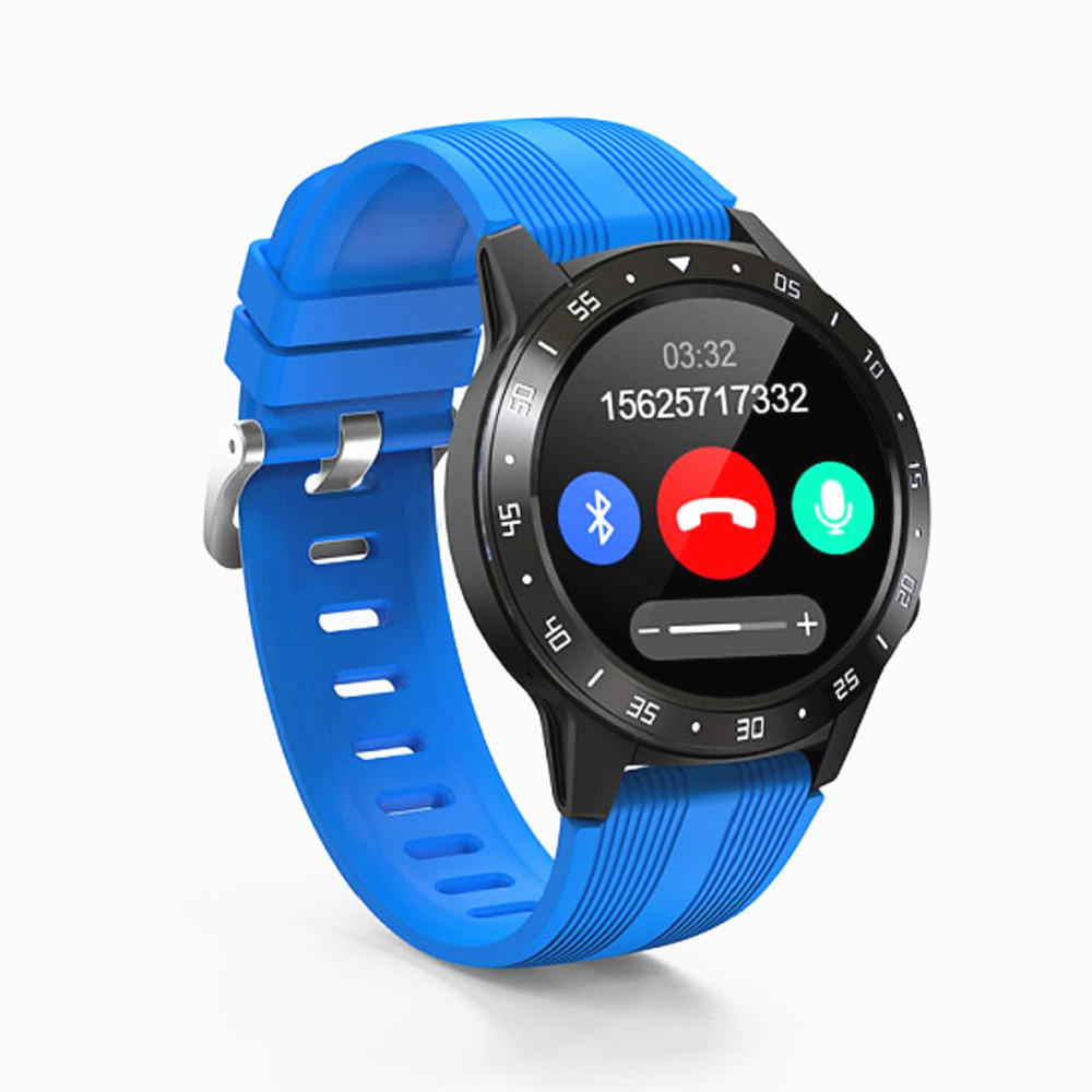 Ceas Smartwatch M5S barbati AIX silicon albastru, Mesaje, GPS