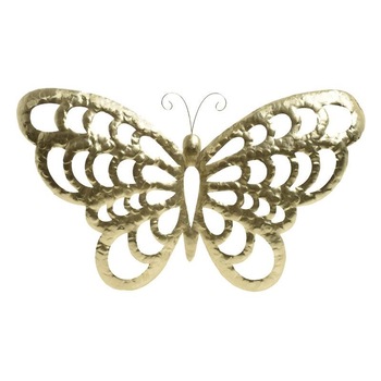 Fluture metalic auriu decor perete 50 x 30 cm Fluture metalic auriu decor perete 50 x 30 cm