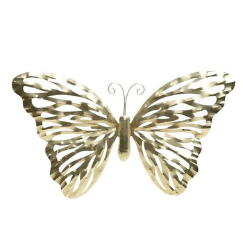 Decoratiune perete fluture metalic auriu 50 x 30 cm Decoratiune perete fluture metalic auriu 50 x 30 cm