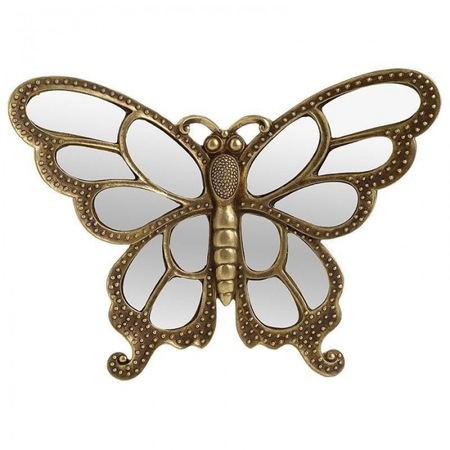Fluture Decor Perete Auriu Din Rasina Cu Oglinda 34 X 26 Cm Emag Ro
