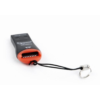 Cititor card microSD, Gembird, interfata USB 2.0, transfer maxim 25 MBps, negru cu rosu Cititor card microSD, Gembird, interfata USB 2.0, transfer maxim 25 MBps, negru cu rosu