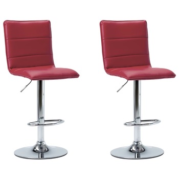 Set 2 scaune bar, vidaXL, 42 x 52 x (95,5-117) cm, Grena, otel