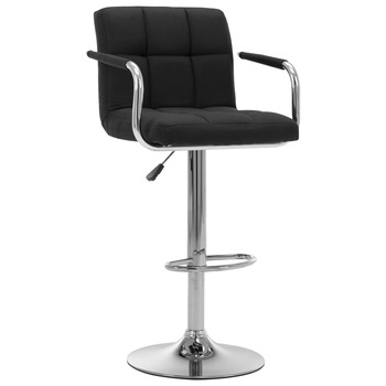 Scaun de bar, vidaXL, 53 x 52 x (92-112) cm, Negru, Textil Scaun de bar, vidaXL, 53 x 52 x (92-112) cm, Negru, Textil