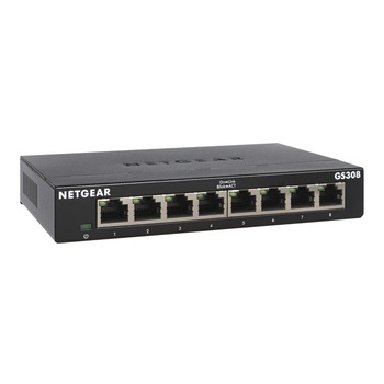 Switch NetGear GS308v3, 8 x 10/100/1000 Mbps Gigabit Ethernet, Desktop/Wall-mount, Plug-and-Play, carcasa metal Switch NetGear GS308v3, 8 x 10/100/1000 Mbps Gigabit Ethernet, Desktop/Wall-mount, Plug-and-Play, carcasa metal
