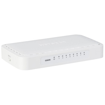 Switch NetGear GS608, 8 x 10/100/1000 Mbps Gigabit Ethernet, Desktop/Wall-mount, Plug-and-Play Switch NetGear GS608, 8 x 10/100/1000 Mbps Gigabit Ethernet, Desktop/Wall-mount, Plug-and-Play