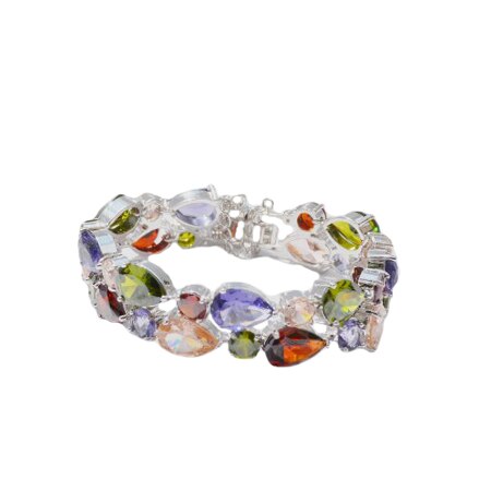 Bratara eleganta cu cristale in forma de lacrima,D&J Exclussive,argintiu