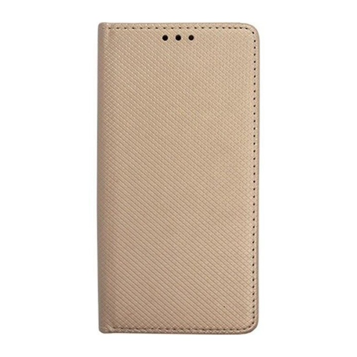 Калъф G-Tech, Съвместим с Huawei P Smart 2021, Магнитно затваряне, Джоб за карта, Златист