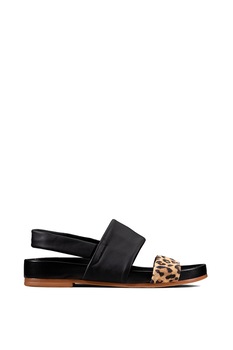 Clarks, Sandale de piele cu bareta si imprimeu leopard Pure Clarks, Sandale de piele cu bareta si imprimeu leopard Pure