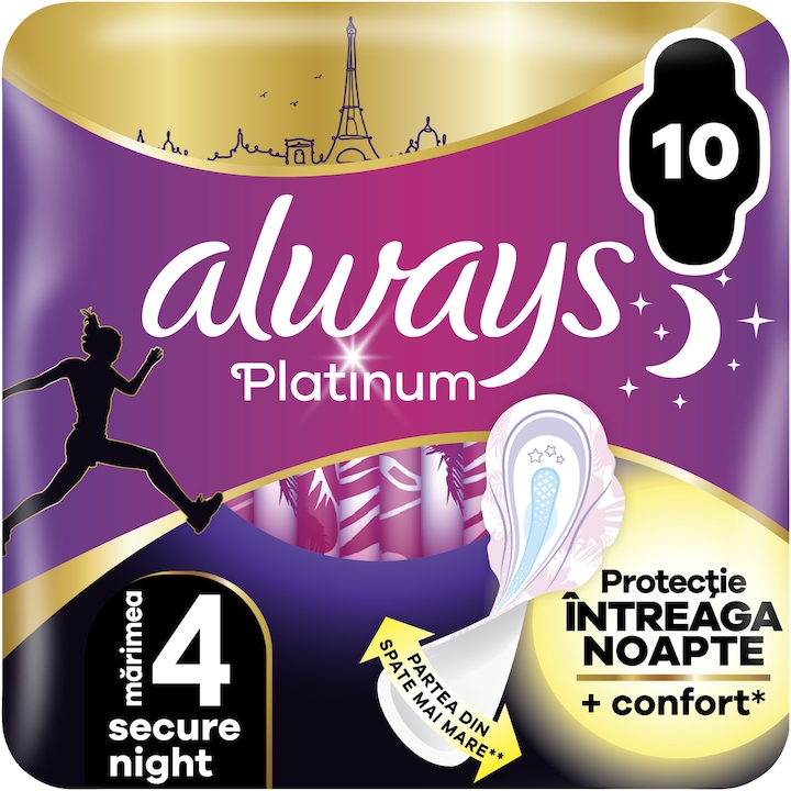 Absorbante Always Platinum Secure Night, 10 buc