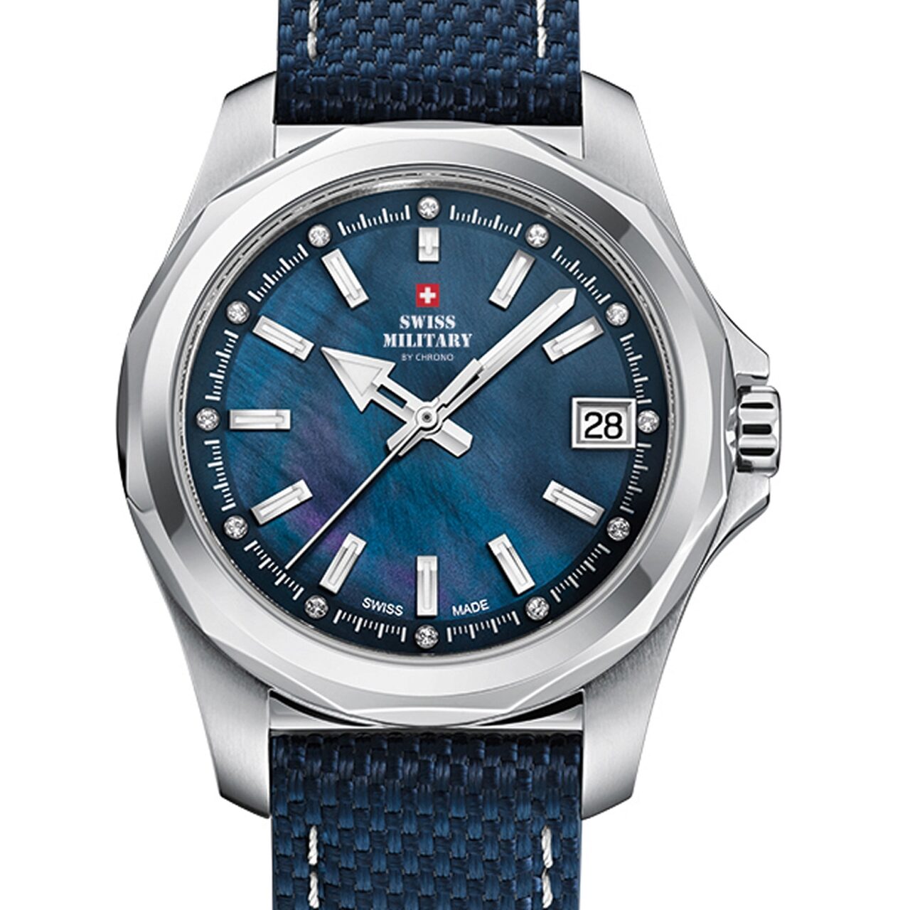 Ceas de dama Swiss Military SM34069.01, 36mm, 10ATM, Argintiu