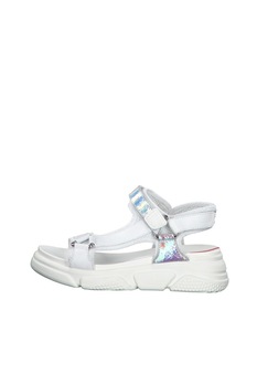 s.Oliver, Sandale wedge de piele ecologica, cu aspect cu irizatii, Alb, 40 s.Oliver, Sandale wedge de piele ecologica, cu aspect cu irizatii, Alb, 40