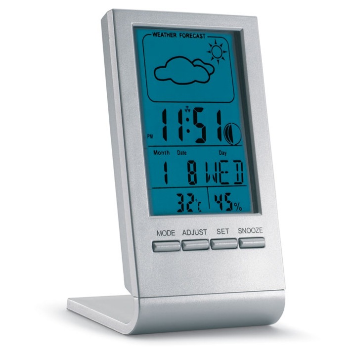 Statie meteo digitala cu ceas, alarma, afisaj umiditate, temperatura, prognoza si data
