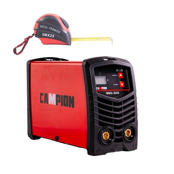 Aparat de sudura MMA cu invertor 300A, 1.5 - 5 mm, Campion MMA-300S mini+Ruleta Micul fermier 5 m Aparat de sudura MMA cu invertor 300A, 1.5 - 5 mm, Campion MMA-300S mini+Ruleta Micul fermier 5 m