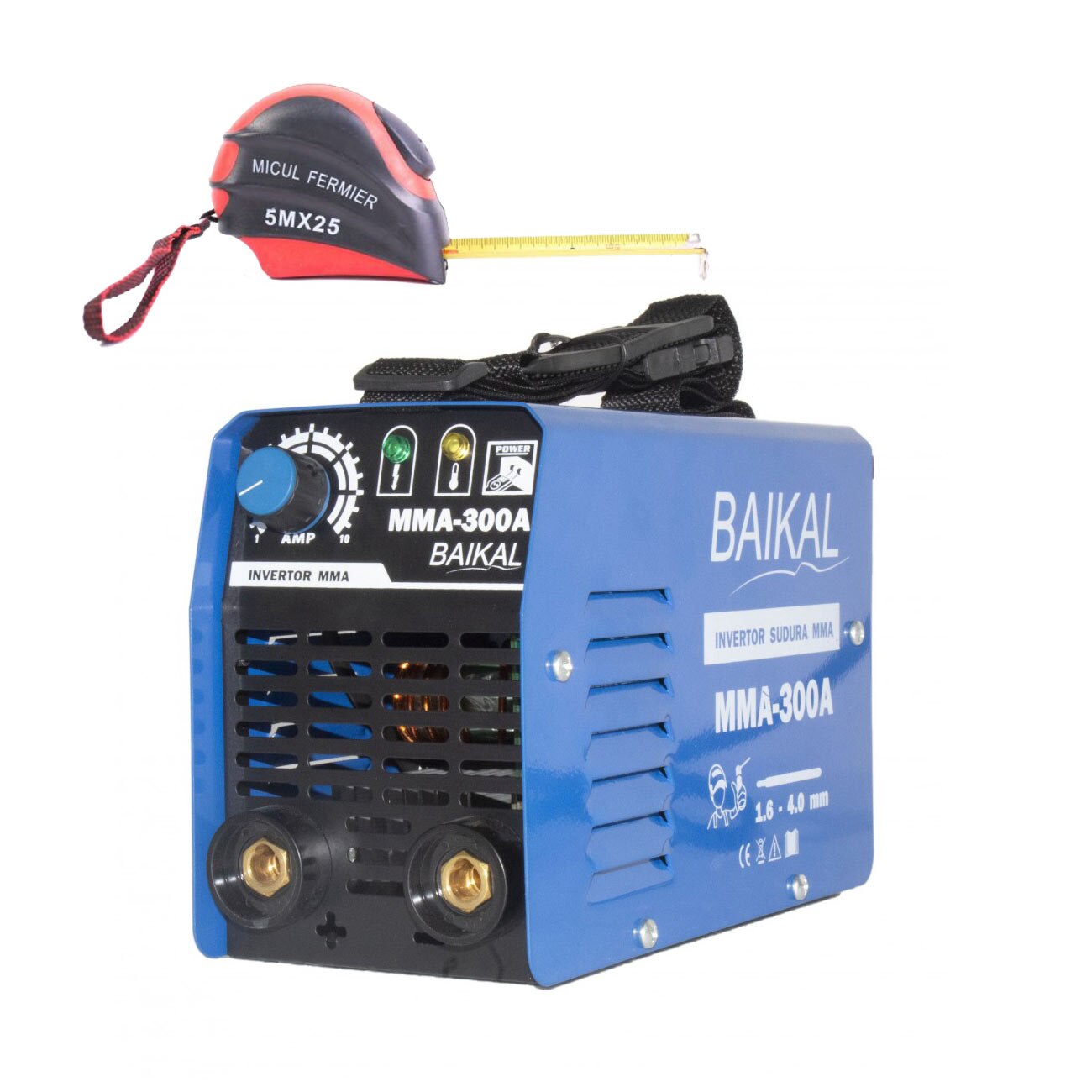 Aparat Sudura BAIKAL MMA 300A Invertor diametru electrod 1.6 - 4 mm+Ruleta Micul Fermier 5m
