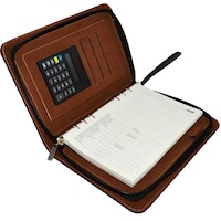 Agenda organizer A5, calculator inclus, cu fermoar, negru, Nebo