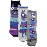 SET 3 Perechi sosete copii Fortnite, Llama , 10-13 ani, Multicolor