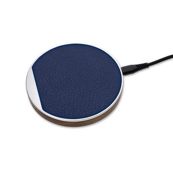 Suport pentru alimentare fara fir cu elemente din lemn real, carbon si piele, 4smarts Select Wireless Fast Charger LIGNO 10W, gri-albastru Suport pentru alimentare fara fir cu elemente din lemn real, carbon si piele, 4smarts Select Wireless Fast Charger LIGNO 10W, gri-albastru