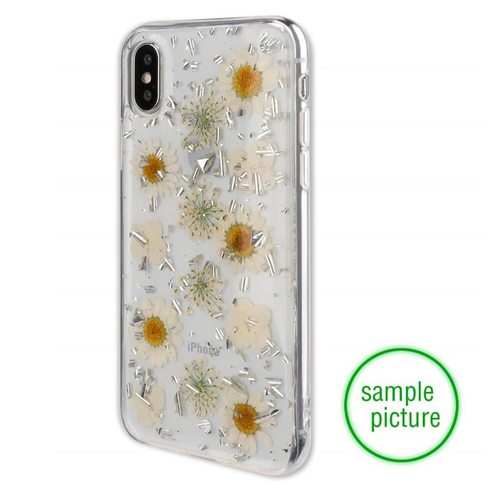 4smarts Soft Cover Glamour Bouquet - силиконов (TPU) калъф с цветя за Huawei P30 Pro (прозрачен-бял)