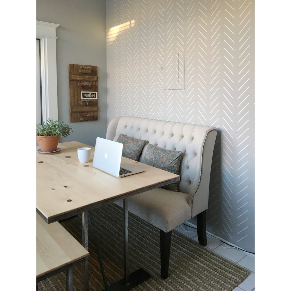 Sablon Decorativ, StenCilit, Herringbone Simplu, Refolosibil, 980 x 550