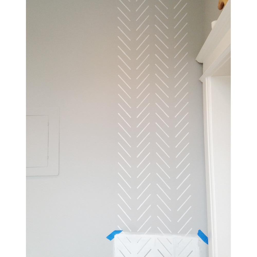 Sablon Decorativ, StenCilit, Herringbone Simplu, Refolosibil, 980 x 550