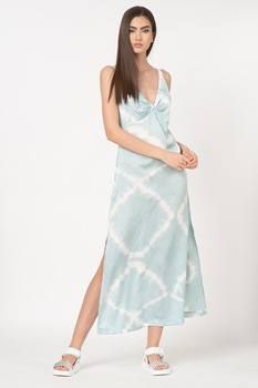 Pepe Jeans London, Rochie cu imprimeu tie-dye Claudia, Albastru pastel/Alb Pepe Jeans London, Rochie cu imprimeu tie-dye Claudia, Albastru pastel/Alb