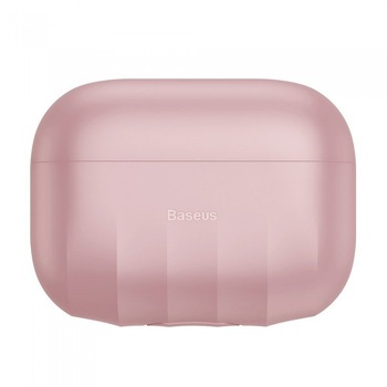 Husa protectoare AirPods Pro, Baseus Shell Pattern, Roz Husa protectoare AirPods Pro, Baseus Shell Pattern, Roz