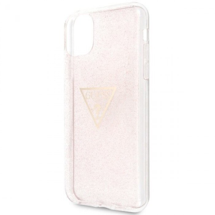 Husa de protectie, Guess Glitter Triangle, iPhone 11 Pro Max, Roz