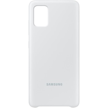 Husa de protectie Samsung Silicone Cover pentru Galaxy A51, silicon, White