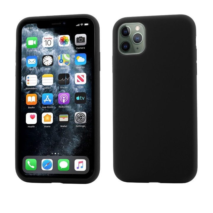 Защитен калъф Vetter Съвместим с iPhone 11 Pro, Clip-On Soft Touch Silk Series, черен