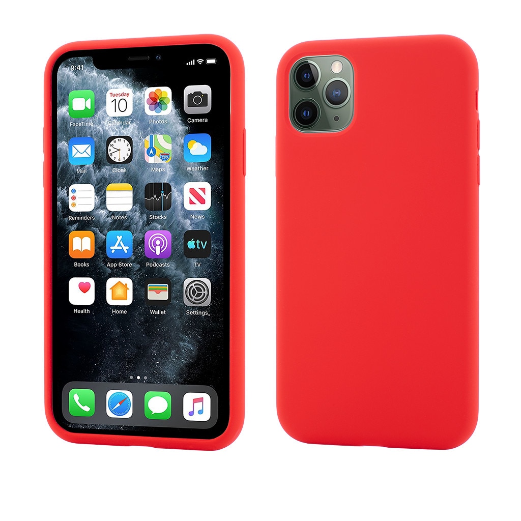 Husa de protectie Vetter pentru iPhone 11 Pro, Clip-On Soft Touch Silk Series, Red