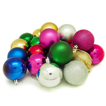 Set 24 globuri Holly, 6 cm, multicolor Set 24 globuri Holly, 6 cm, multicolor