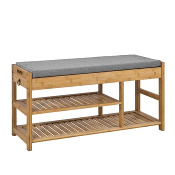 Pantofar cu spatiu de depozitare SoBuy, FSR47-N, 90 x 30 x 45 cm, Bambus/ MDF, Maro Pantofar cu spatiu de depozitare SoBuy, FSR47-N, 90 x 30 x 45 cm, Bambus/ MDF, Maro