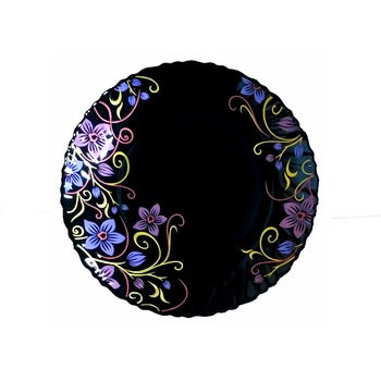Set 6 Farfurii negre,opal,19cm,imprimeu floral mov,marime medie Set 6 Farfurii negre,opal,19cm,imprimeu floral mov,marime medie