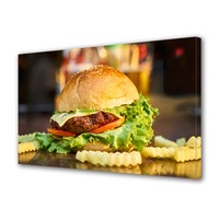 tablou canvas luminos in intuneric varioview led culinar burger cu carne si salata servit cu cartofi pai 60 x 90 cm imagen 37_0_
0