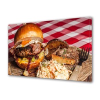 tablou canvas luminos in intuneric varioview led culinar burger servit cu cartofi si salata 70 x 100 cm imagen 51_0_
0
