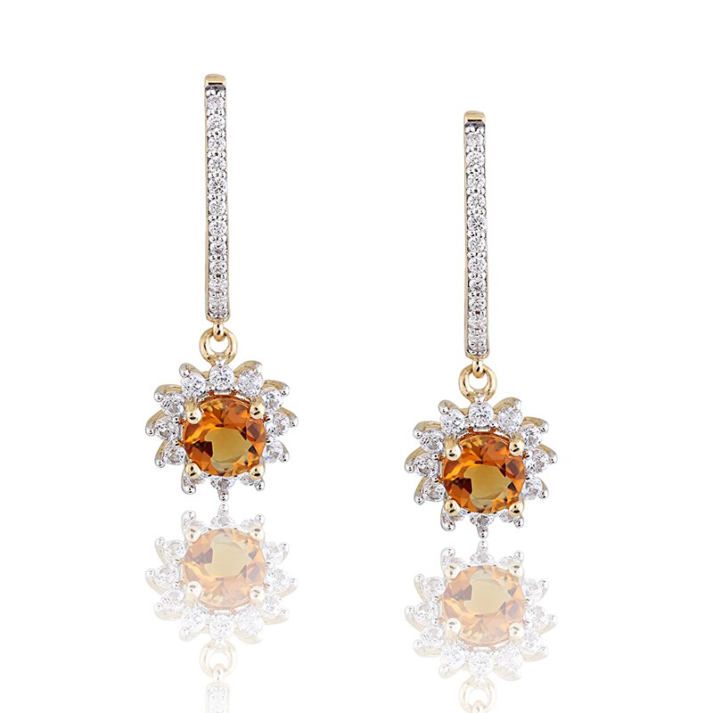 Cercei Deruvo Aur 18k Diamante, Citrine, Safire Albe ECEF00858-Y