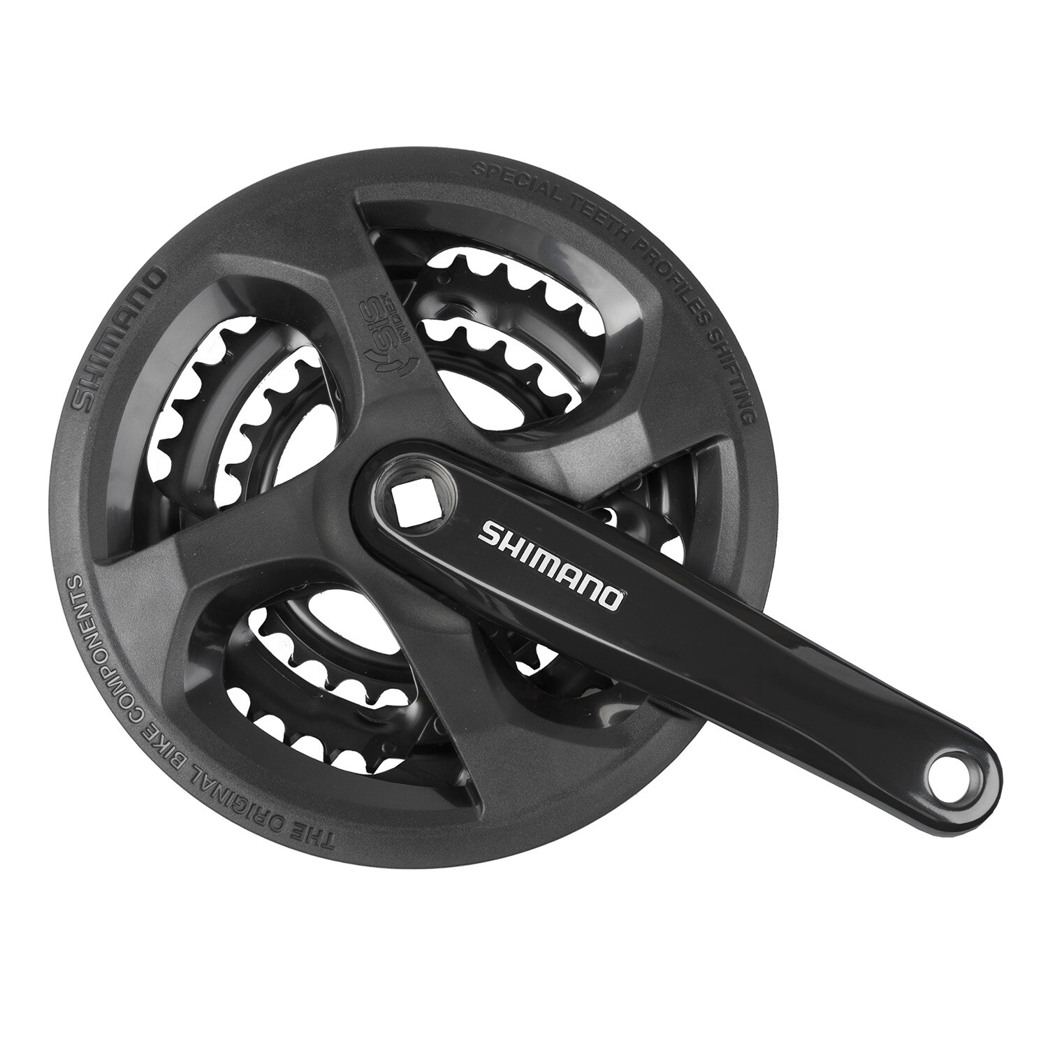 Pédalier SHIMANO TY501 Mixte Adulte - 46/30 175mm FCTY501 4 Pans 7/8 Vitesses Noir