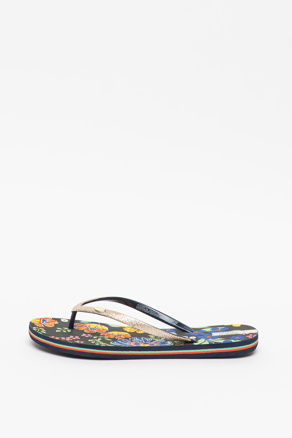 Pepe Jeans London, Papuci flip-flop cu aspect stralucitor Rake Raquel