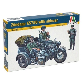 Macheta Militara ITALERI Zundapp KS750 motocicleta cu atas 1:35 ITA 317 Macheta Militara ITALERI Zundapp KS750 motocicleta cu atas 1:35 ITA 317