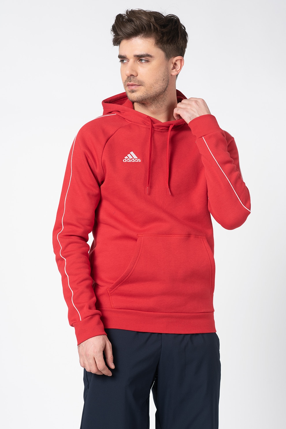 Adidas PERFORMANCE, Hanorac cu captuseala din fleece, pentru fotbal Core18, Rosu