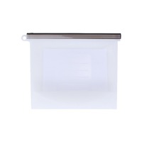 Punga alimentara din silicon pentru depozitare alimente, inchidere etansa, gradata, reutilizabila si lavabila, 500ml gri FMD241