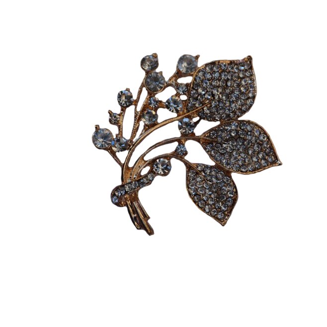 Brosa cu model rafinat si insertii de cristale,D&J Exclussive,auriu