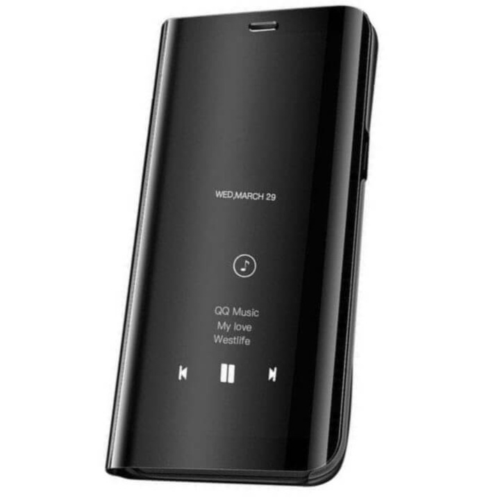 Hurtel tok, Huawei Y6 2019 / Y6 Prime 2019, flip, könyv, állvány funkció, Clear View, fekete