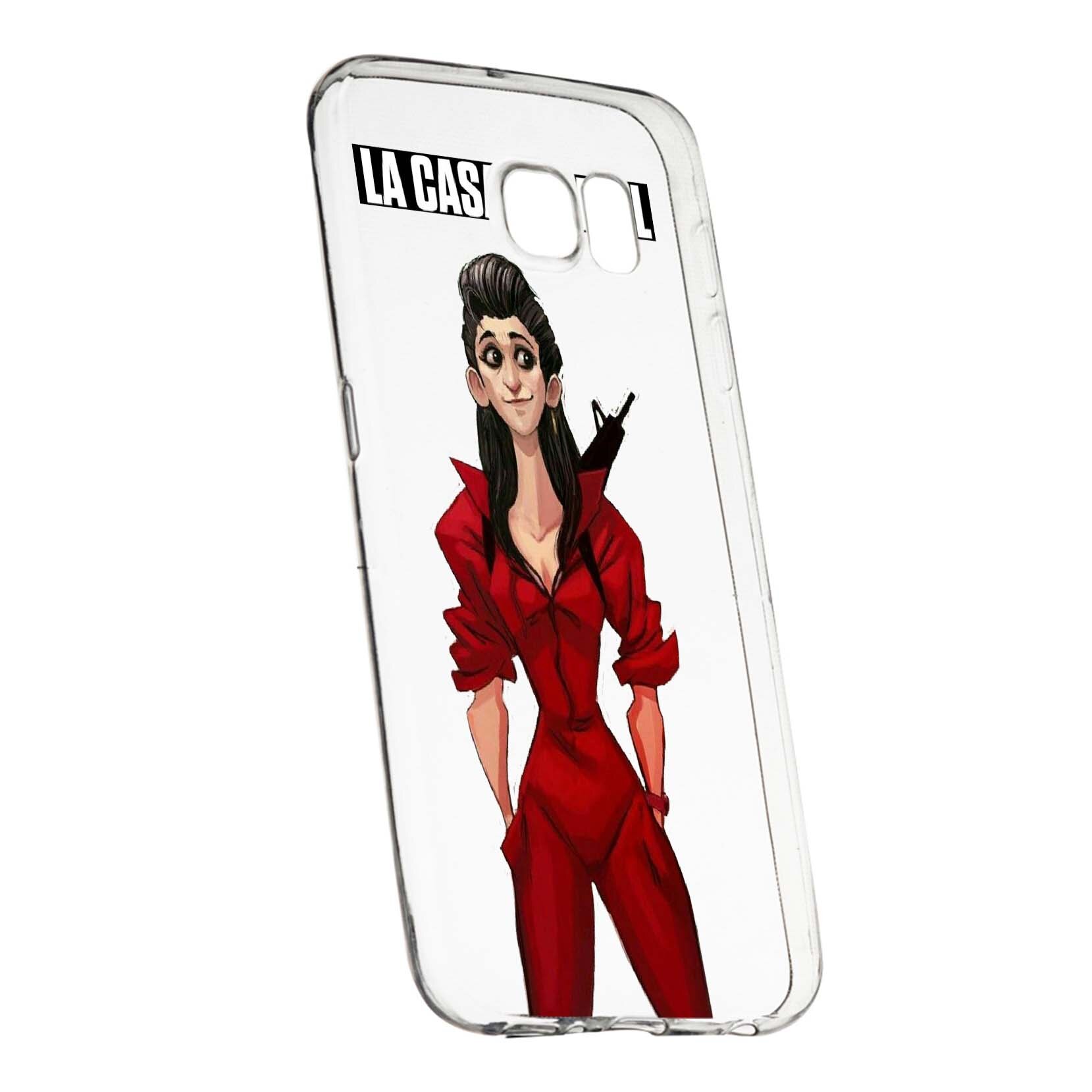 Husa de protectie La Casa De Papel, Movie pentru Samsung Galaxy S6, rezistenta la uzura, anti-alunecare, din silicon Premium, 393