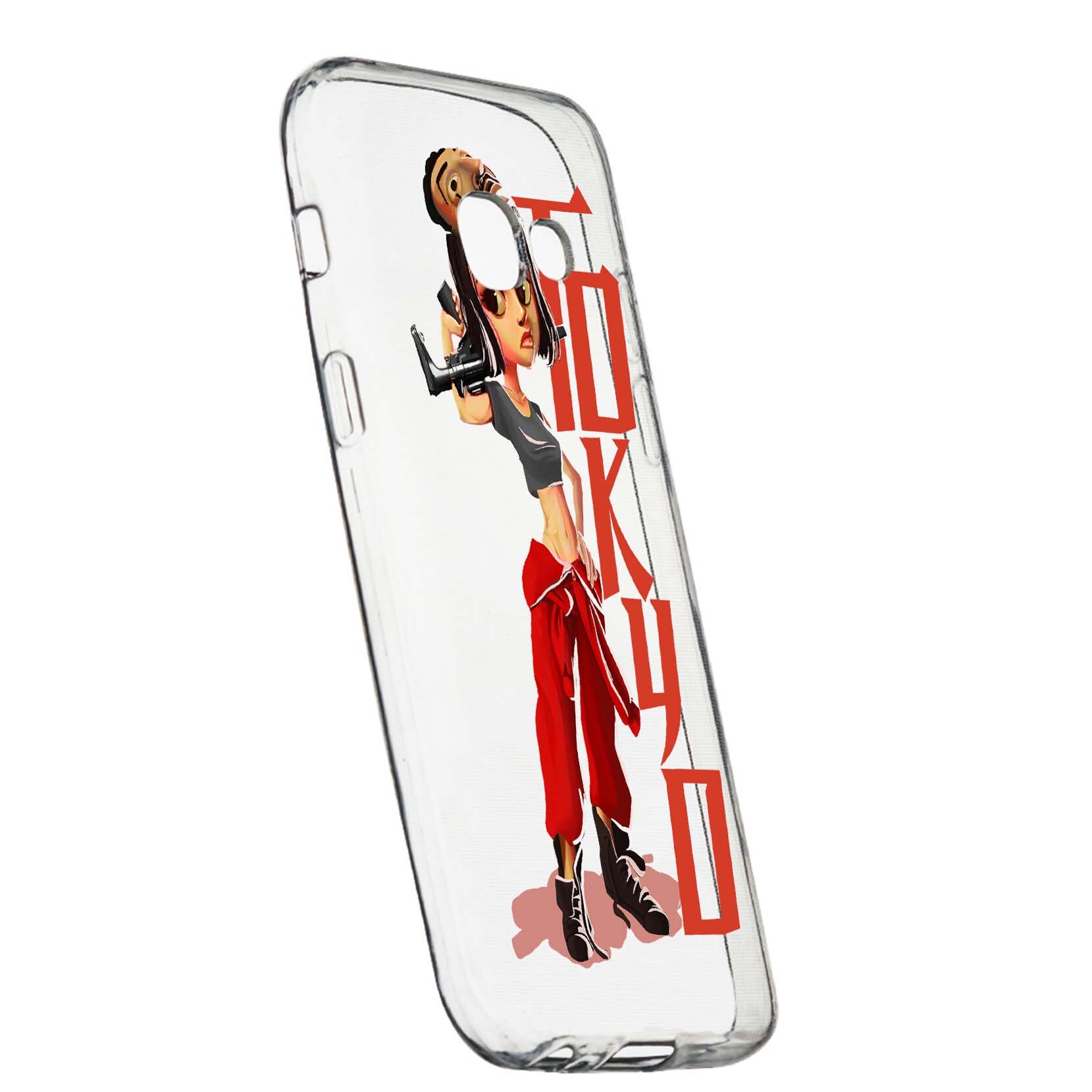 Husa de protectie La Casa De Papel, Movie pentru Samsung Galaxy J4 Plus 2018, rezistenta la uzura, anti-alunecare, din silicon Premium, 394