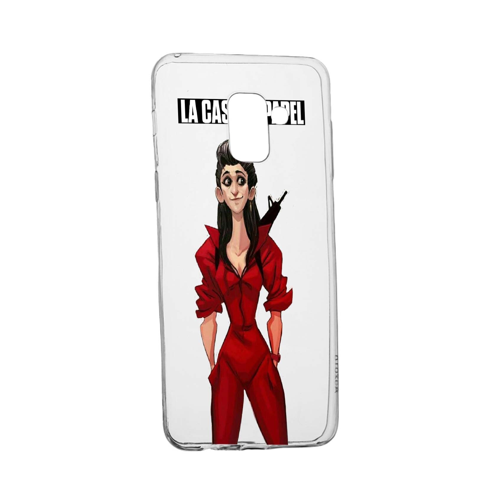 Husa de protectie La Casa De Papel, Movie pentru Samsung Galaxy Galaxy A6 Plus / J8 2018, rezistenta la uzura, anti-alunecare, din silicon Premium, 393